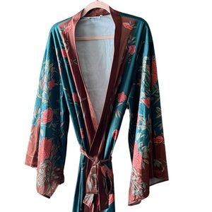 Bonne Journee Floral Kimono Boho Dressing Robe